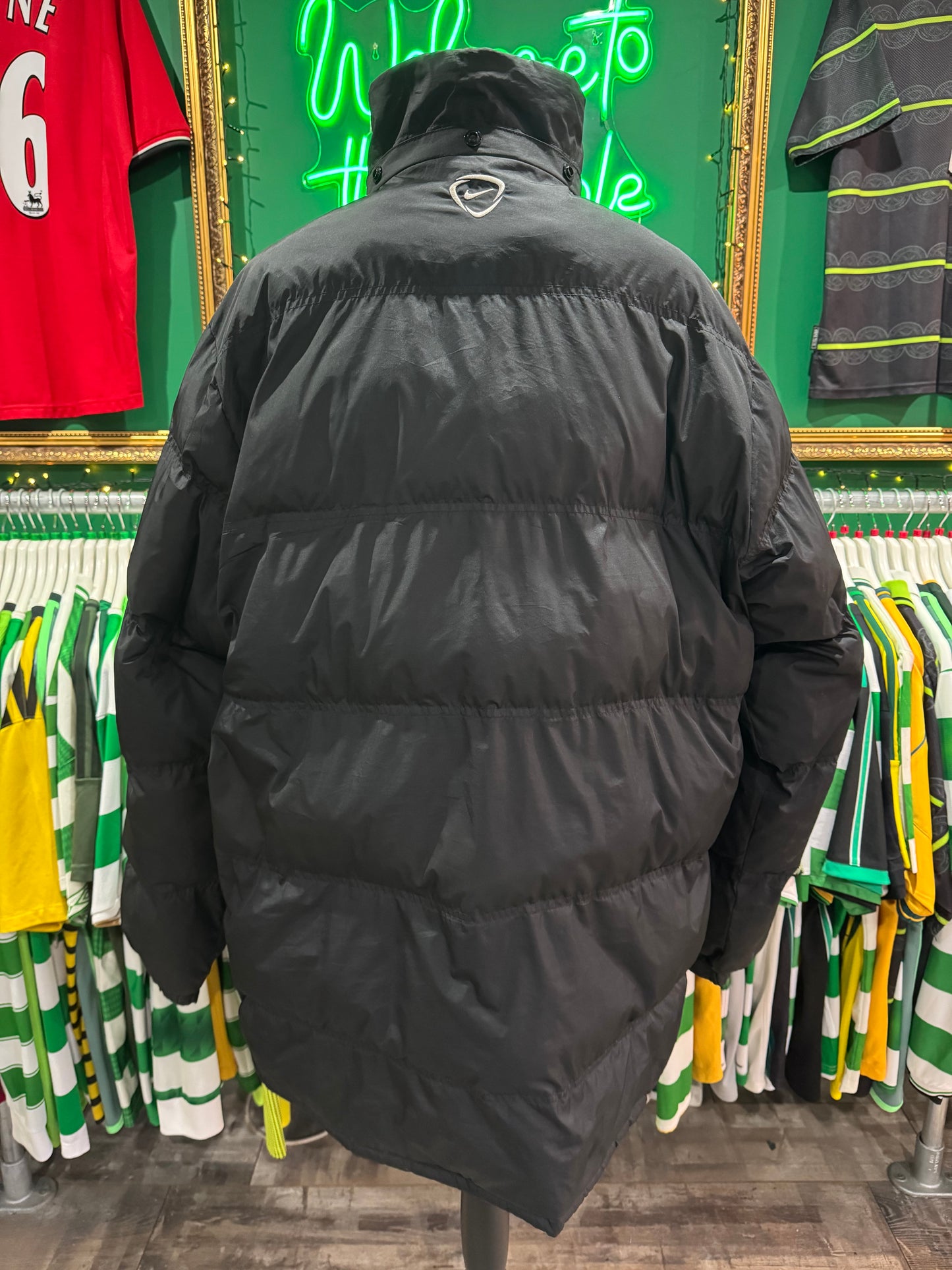 Celtic padded puffer coach jacket xlarge nike