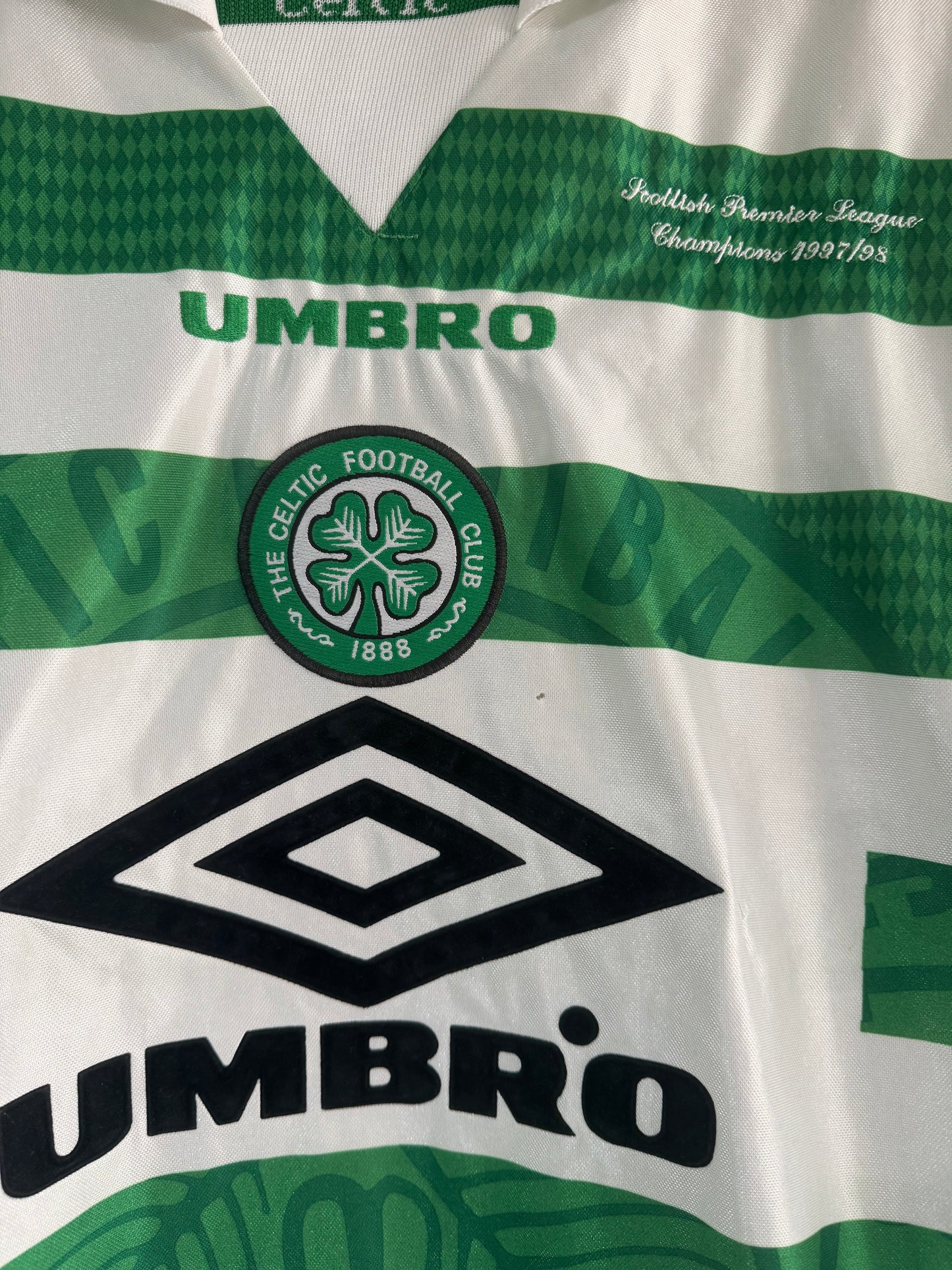 Celtic 1997/98 home shirt large Larsson 7