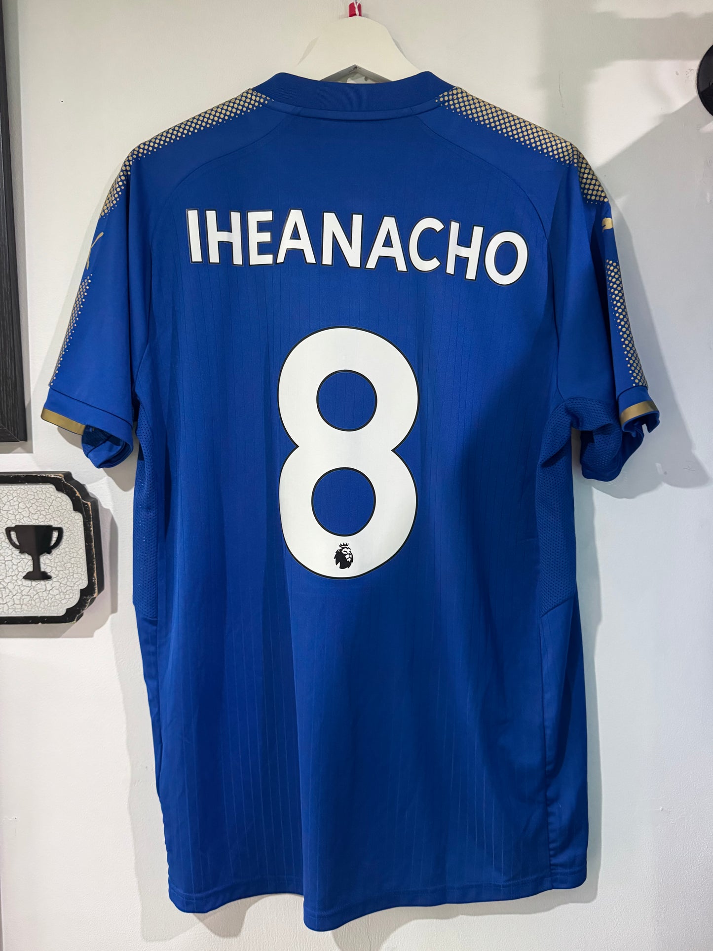 Leicester city 2017/18 home shirt large Iheanacho 8
