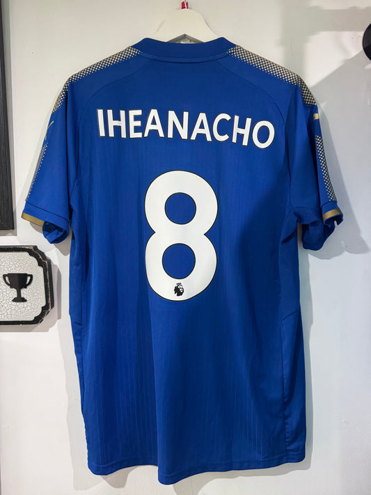 Leicester city 2017/18 home shirt large Iheanacho 8
