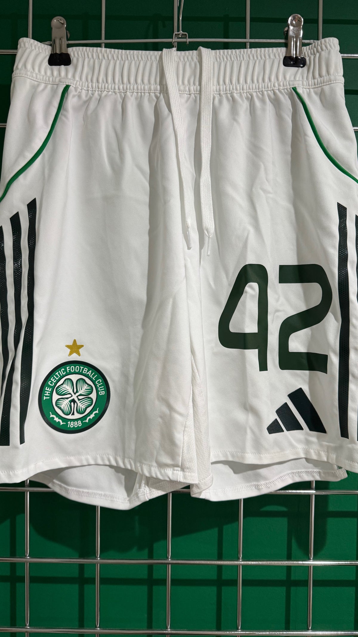 Celtic home European Match shorts small McGregor 42