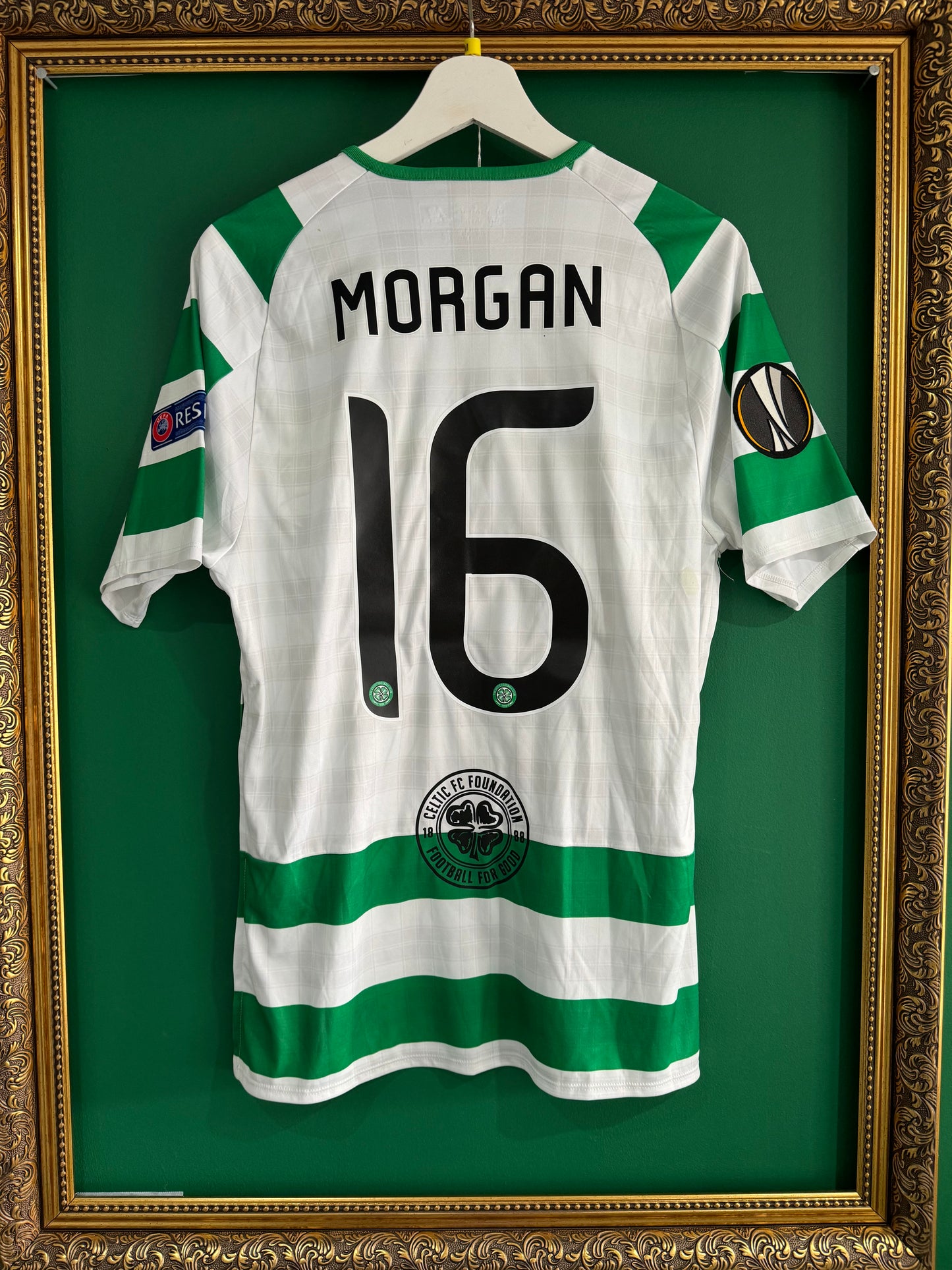 Celtic 2018/19 match issued prepared shirt medium Morgan 16 Europa league