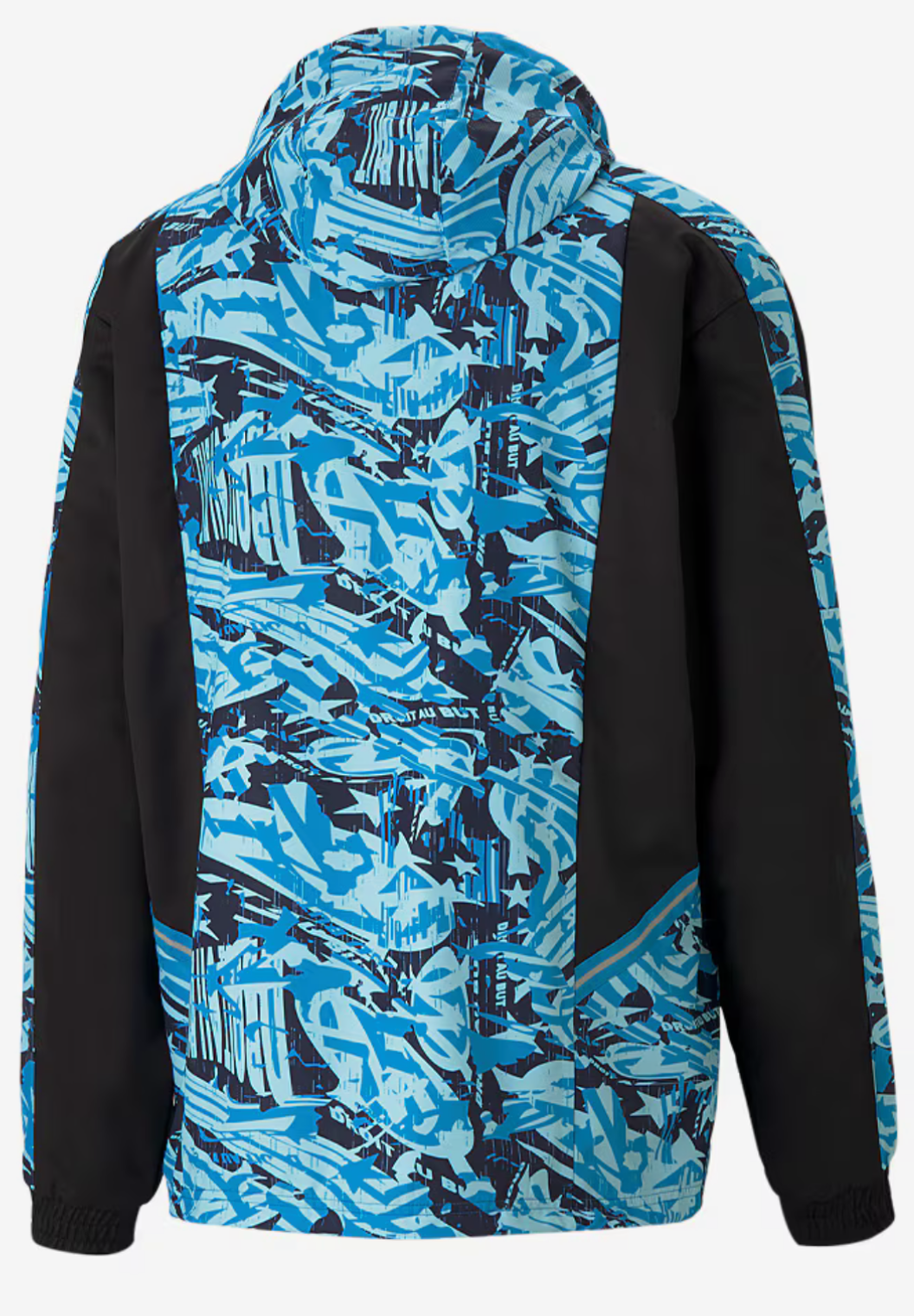Puma Olympique Marseille 20/21 TFS Woven Drill Top - Black/Blue Camo BNWT