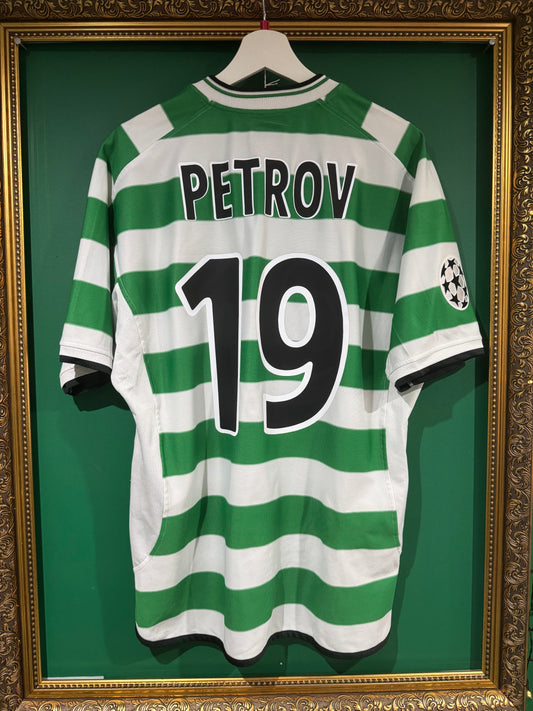 Celtic 2001/02 home shirt large Petrov 19
