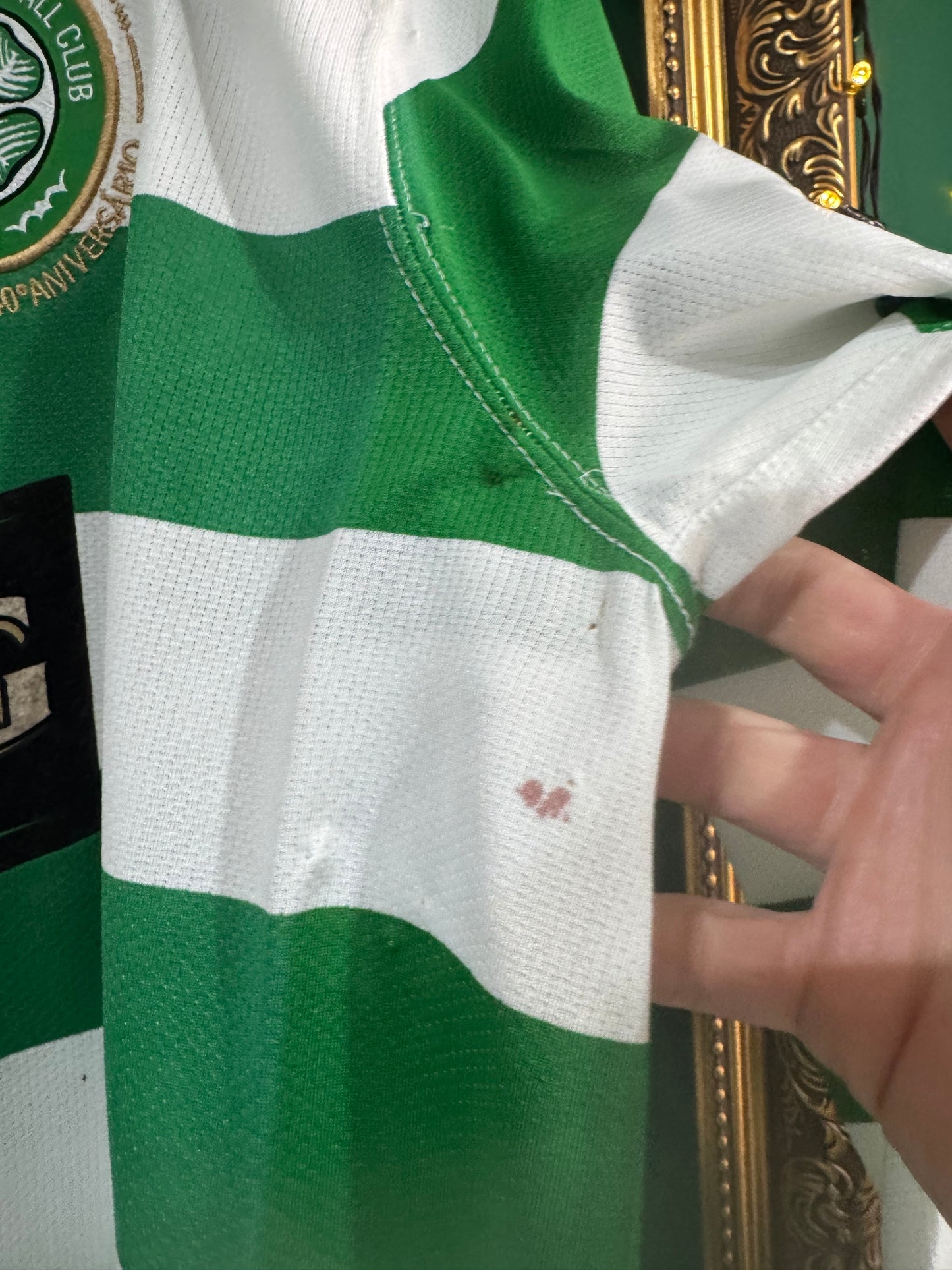 Celtic 2007/08 home shirt large long sleeve Brown 8 signed