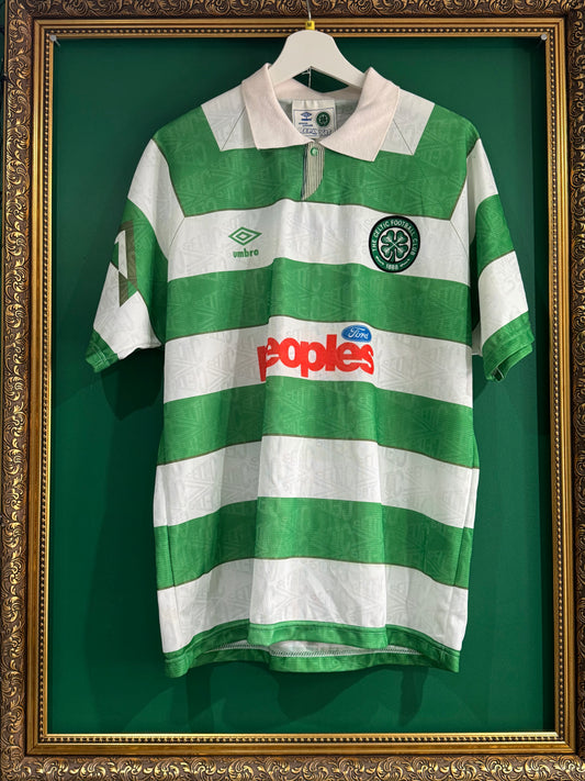 Celtic 1991/92 home shirt medium 9/10