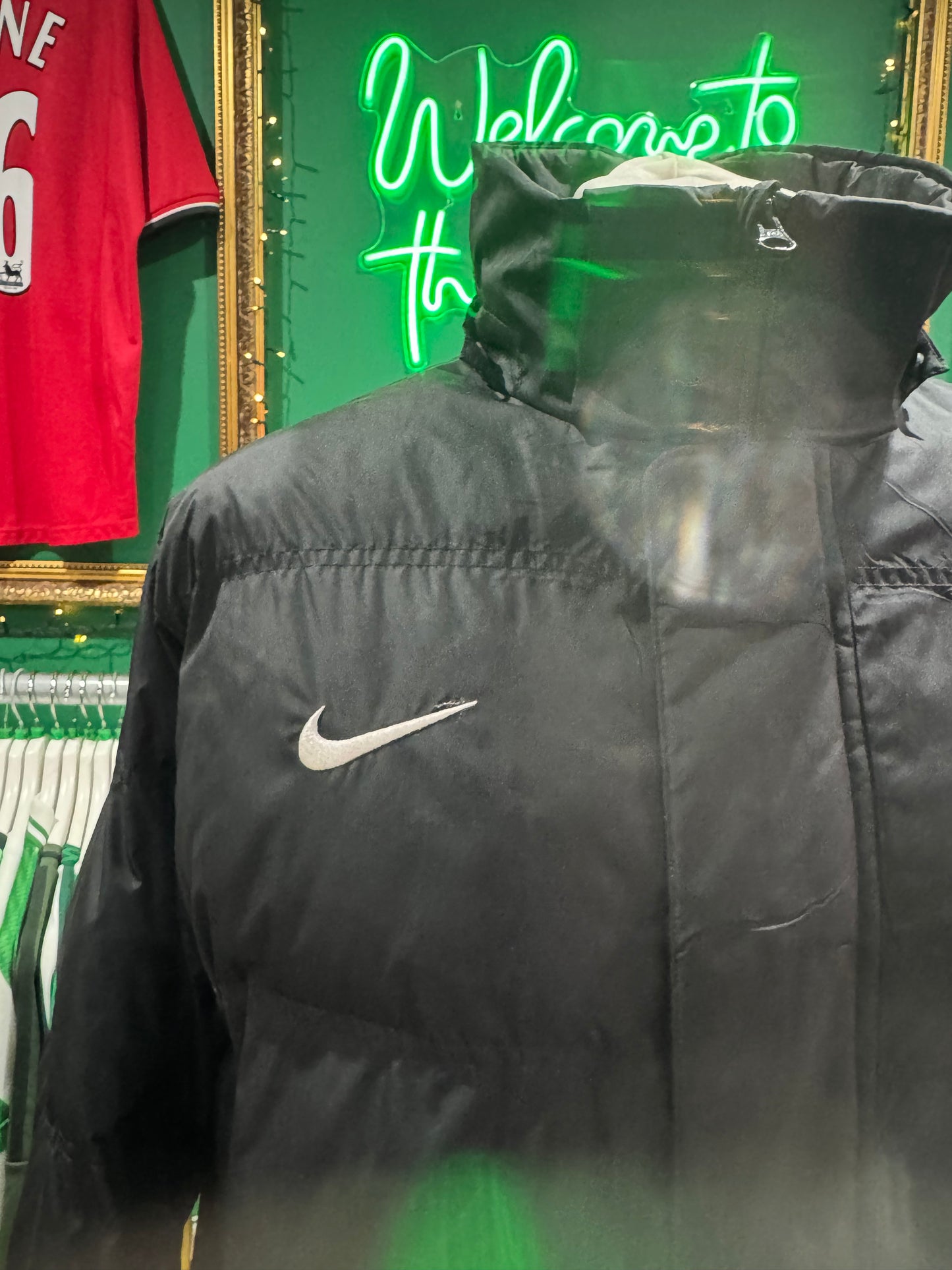 Celtic padded puffer coach jacket xlarge nike