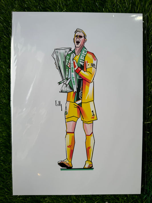 Joe Hart icon hand drawn A4 print