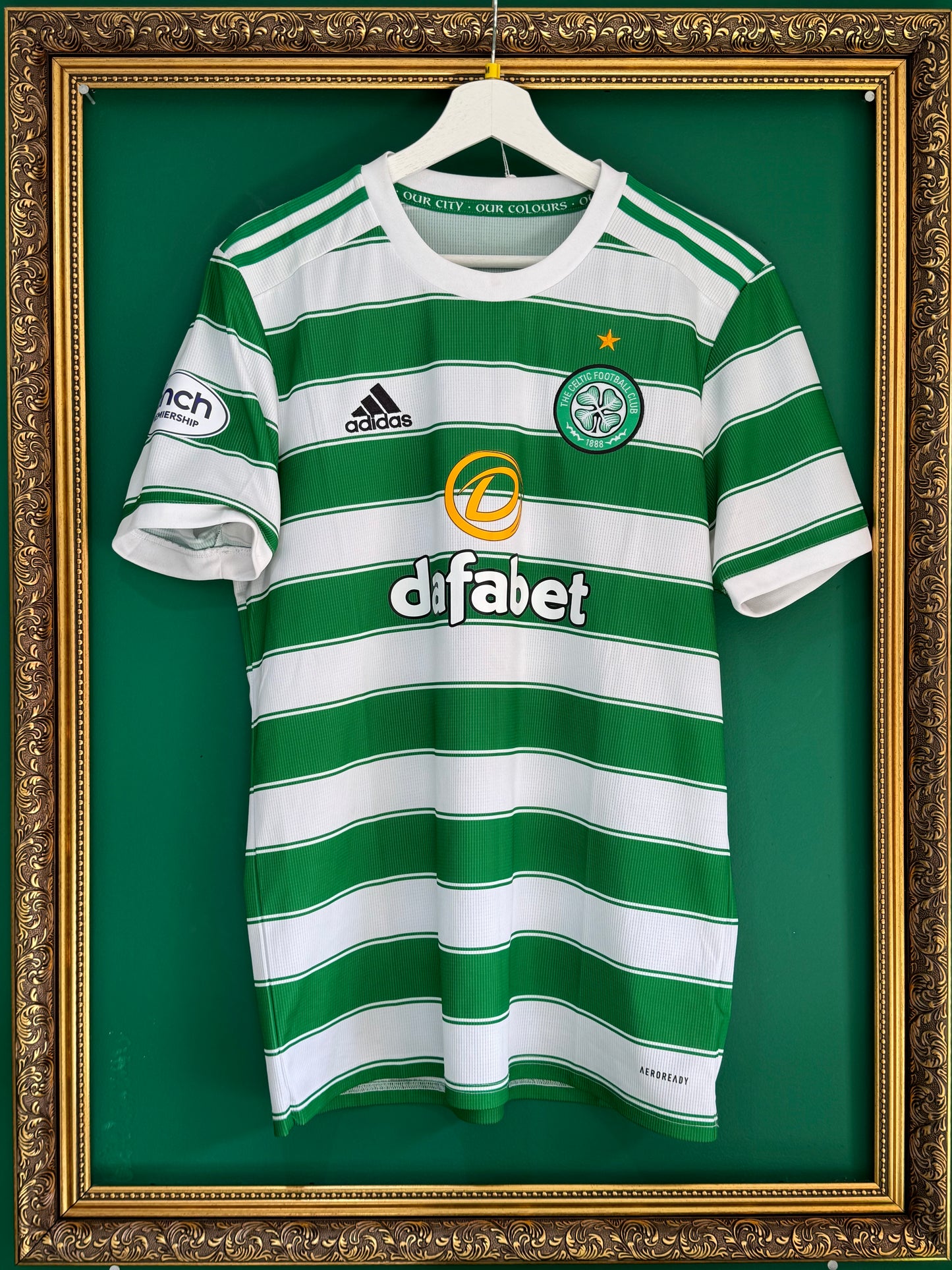 Celtic 2021/22 home O’Riley match prepared shirt